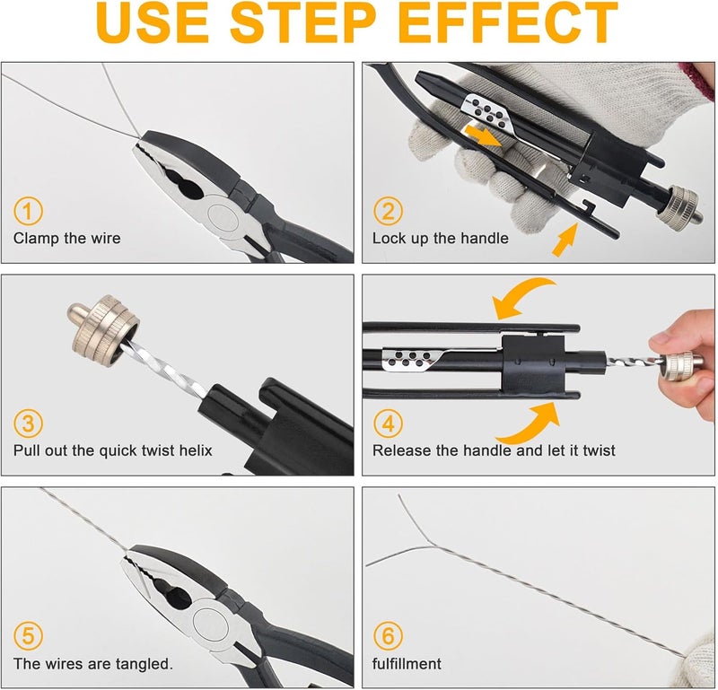 Gunpla 9 Inch Safety Wire Twisting Plier with Automatic Spring Loaded Return Heavy Duty Jaws Twister for Wires Twist - Image 4